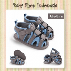 S1025 Sepatu Sandal Bayi Prewalker Bayi Import Grey Blue String  large